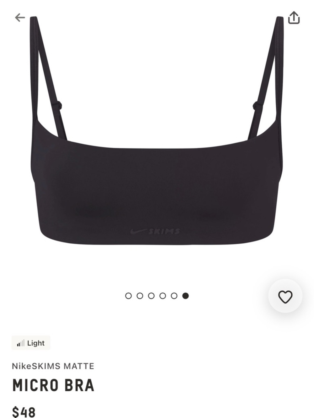CW-X Matte Micro Bra - Black